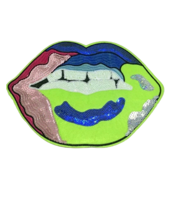 New neon lip sequin patch