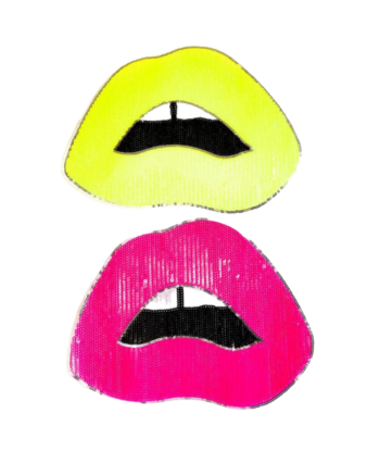 Large sexy lip sequin patch