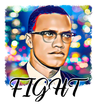 Malcom X fight iron on heat transfers