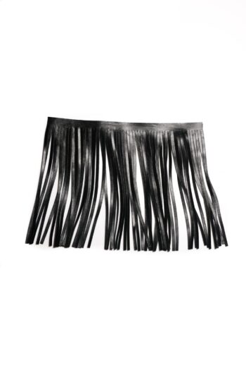 Black pu leather tassel