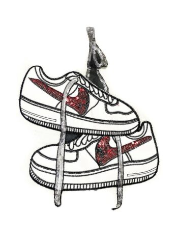 Large Shoe sequin Embroidered patch