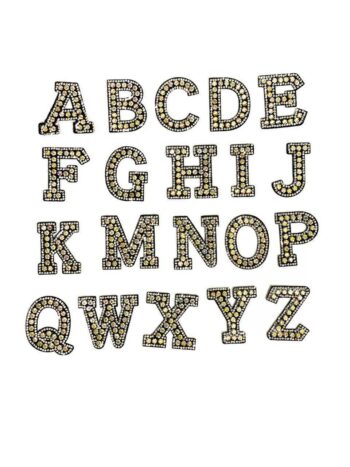 Rhinestone Letter sew on patch