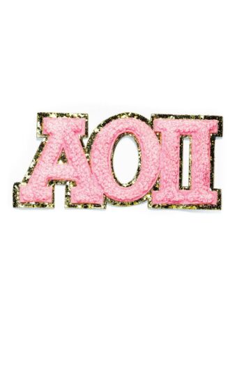 Pink Alpha Omicron Pi Sorority letters