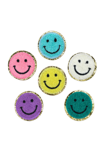 Colorful chenille smiley patch