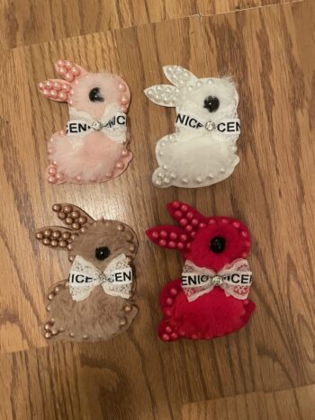 Bunny pearl sew on patch