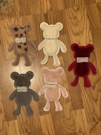Large Beaded bear pearl sew on patch