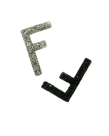 Letter F Rhinestone Iron on patch