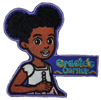 Melanin Gracie corner iron on patch