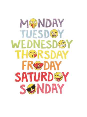 Days of the weeks iron on Heat transfers