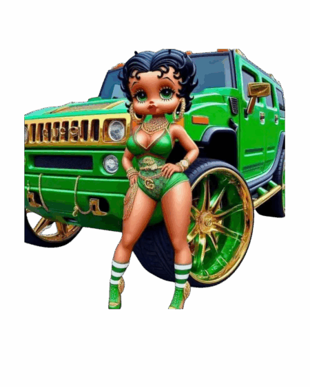 Betty fashion rider melanin iron on heat transfers