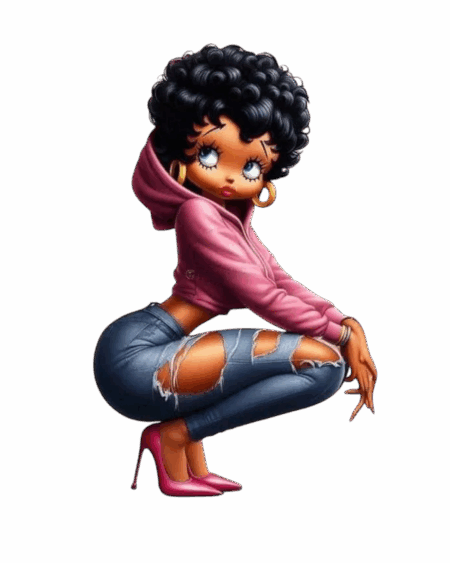 Betty fashion melanin  iron on heat transfers