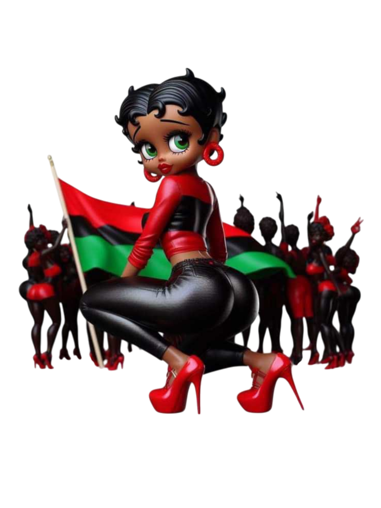 Betty fashion flag melanin  iron on heat transfers