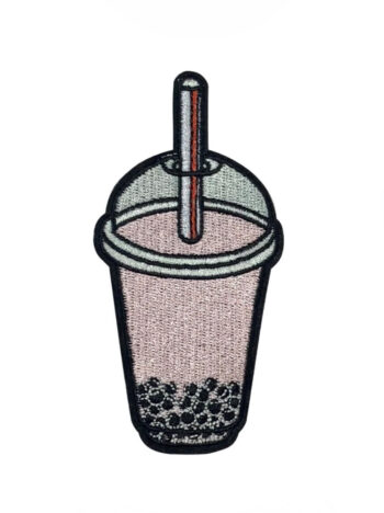 Drinking cup iron on embroidery patches