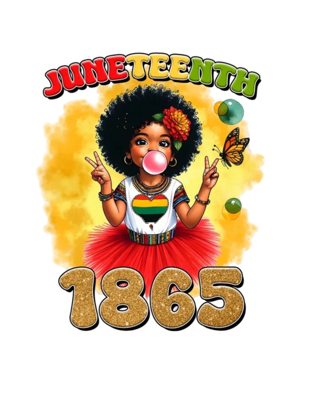 Girl 1865 Juneteenth heat transfers