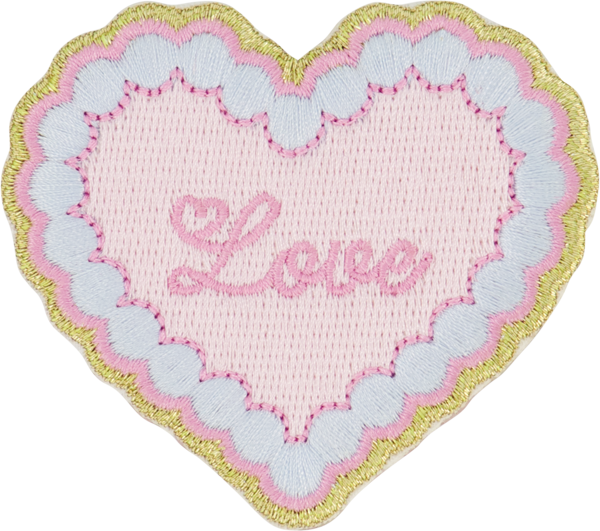 Pink total betty heart iron on patch