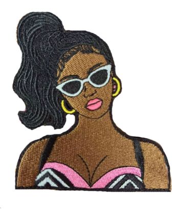 Melanin glasses iron on patch