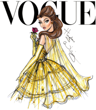 Princess yellow dress vogue iron on heat transfer