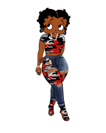 Fashion Camo melanin girl iron heat transfers