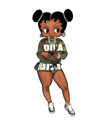 Fashion Diva melanin girl iron heat transfers