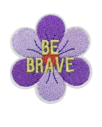 Be brave iron on embroidery patches
