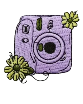 Purple Camera iron on embroidery patches
