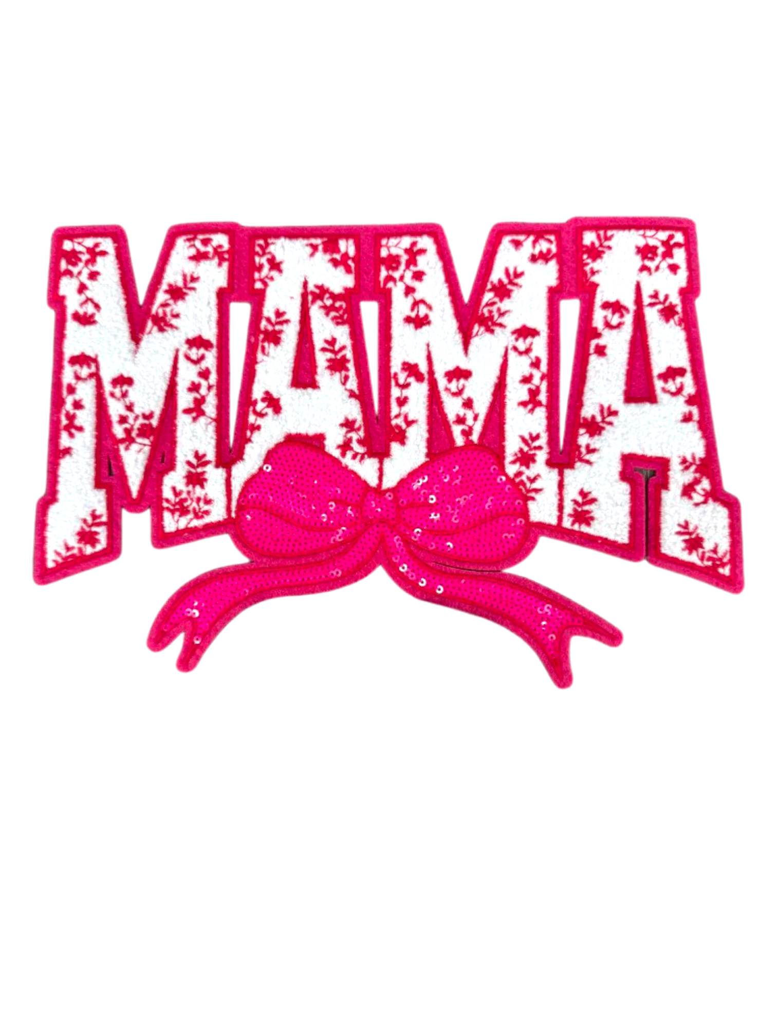Large mama bow chenille iron on patch - Image 5