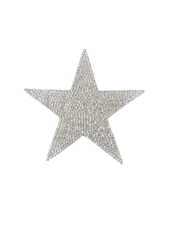 Silver Star iron on rhinestone patches