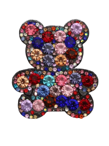 Colorful bear iron on rhinestone patches