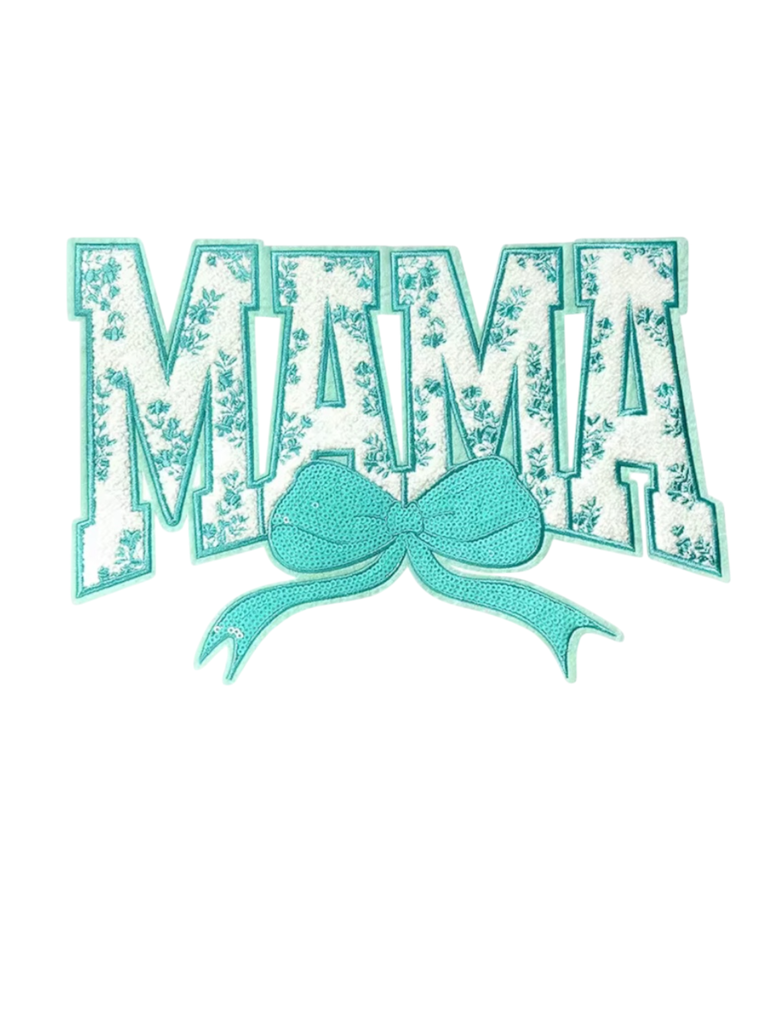 Large mama bow chenille iron on patch - Image 2