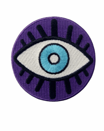Round iron on evil eye patch