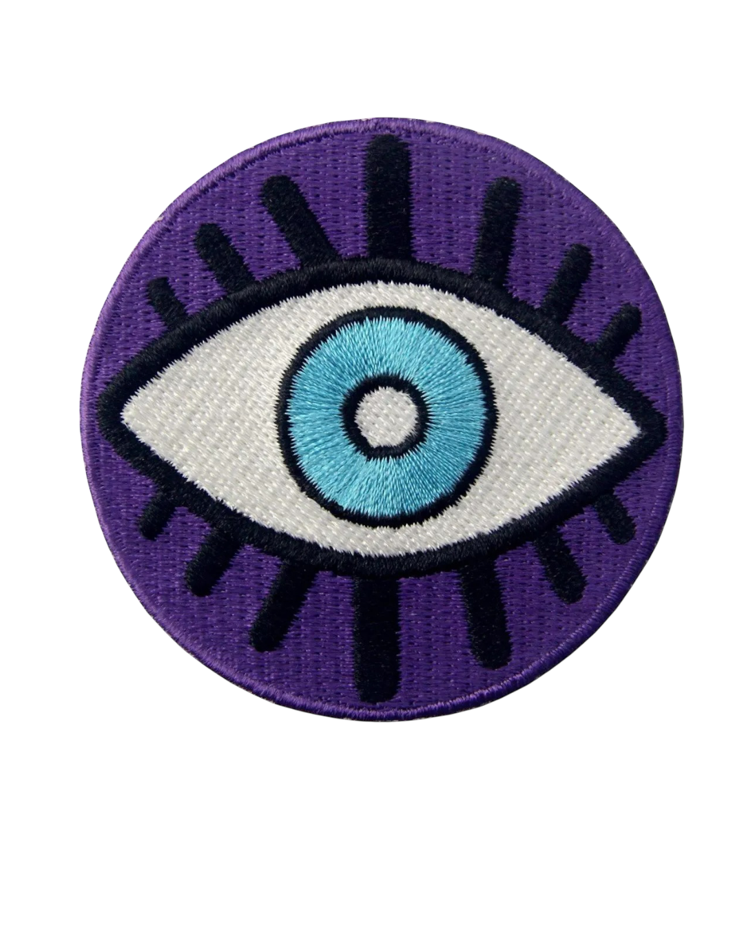 Round iron on evil eye patch