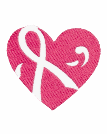 Heart ribbon iron on cancer patches
