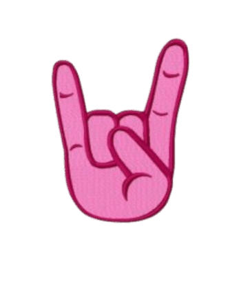 you rock hand sign iron on patch