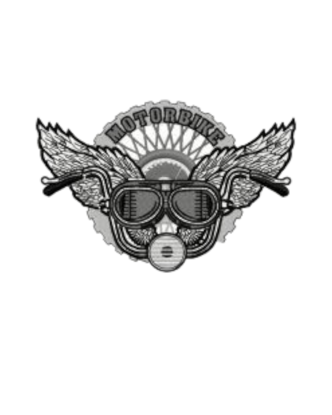 Motorcycle wing iron on patch