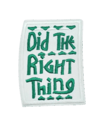 Did the right thing Aka iron on embroidery patches