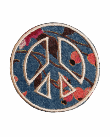 Flower Denim Peace iron on patch