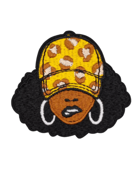 Afro hat iron on melanin patches