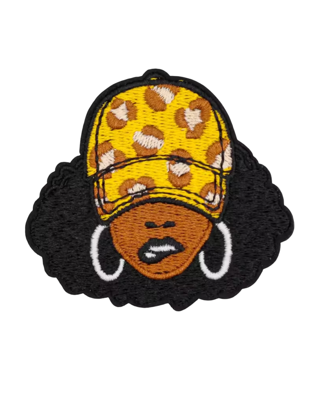 Afro hat iron on melanin patches