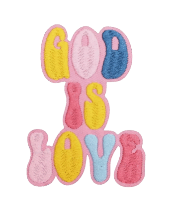 God is love iron on patch