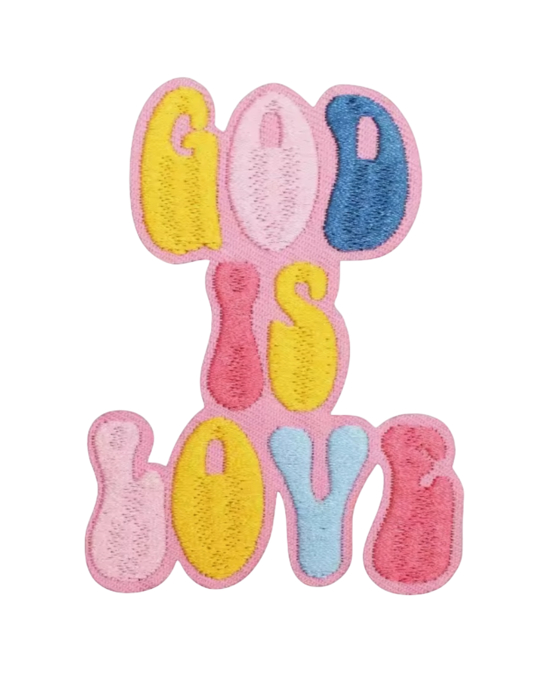 God is love iron on patch