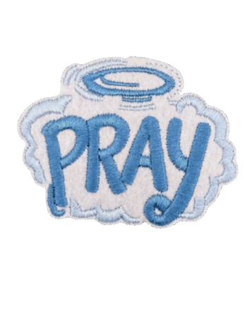 Pray iron on patch