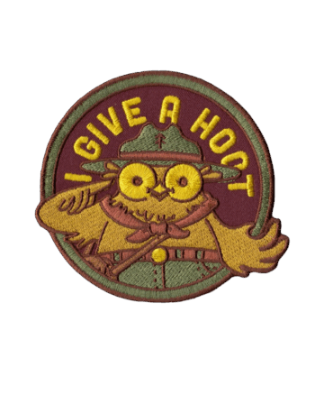 Woodsy owl iron on embroidery patches