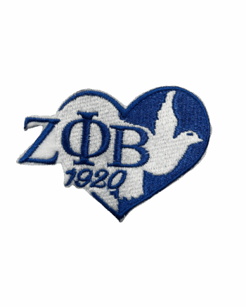 Zeta phi beta heart iron on patches