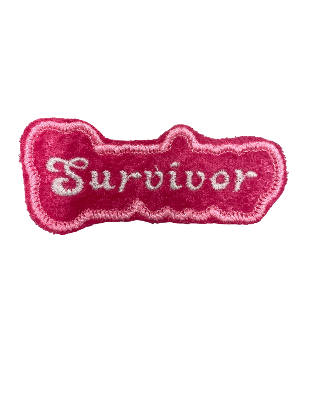 Survivor breast cancer awareness pink iron on velvet patch