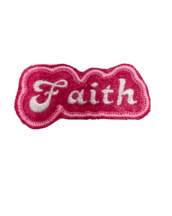 Faith breast cancer awareness pink iron on velvet patch