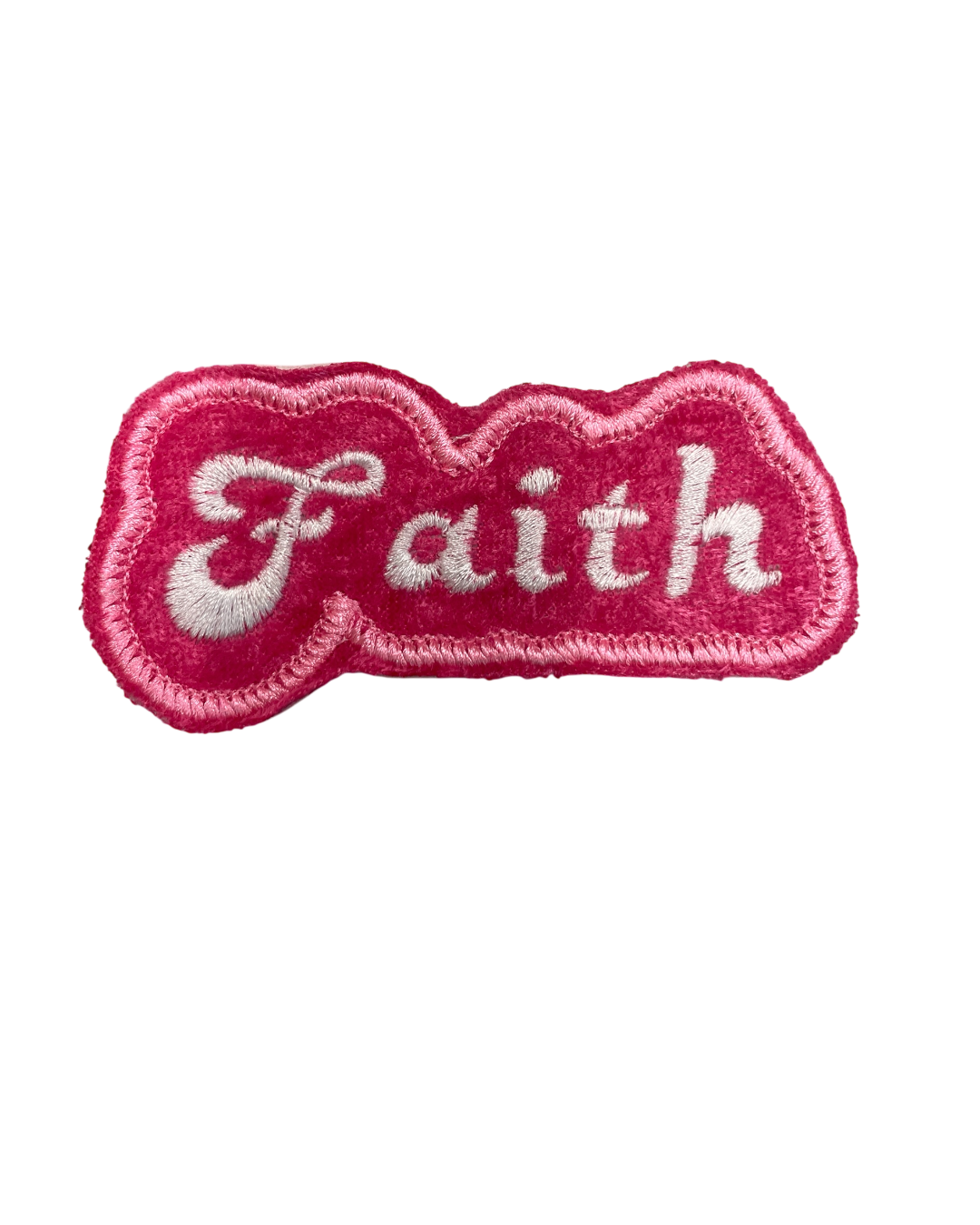 Faith breast cancer awareness pink iron on velvet patch