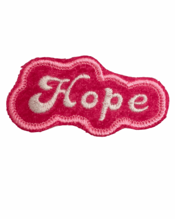 Hope breast cancer awareness pink iron on velvet patch