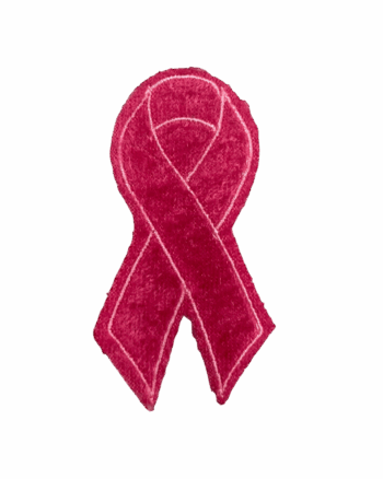 Ribbon breast cancer awareness pink iron on velvet patch