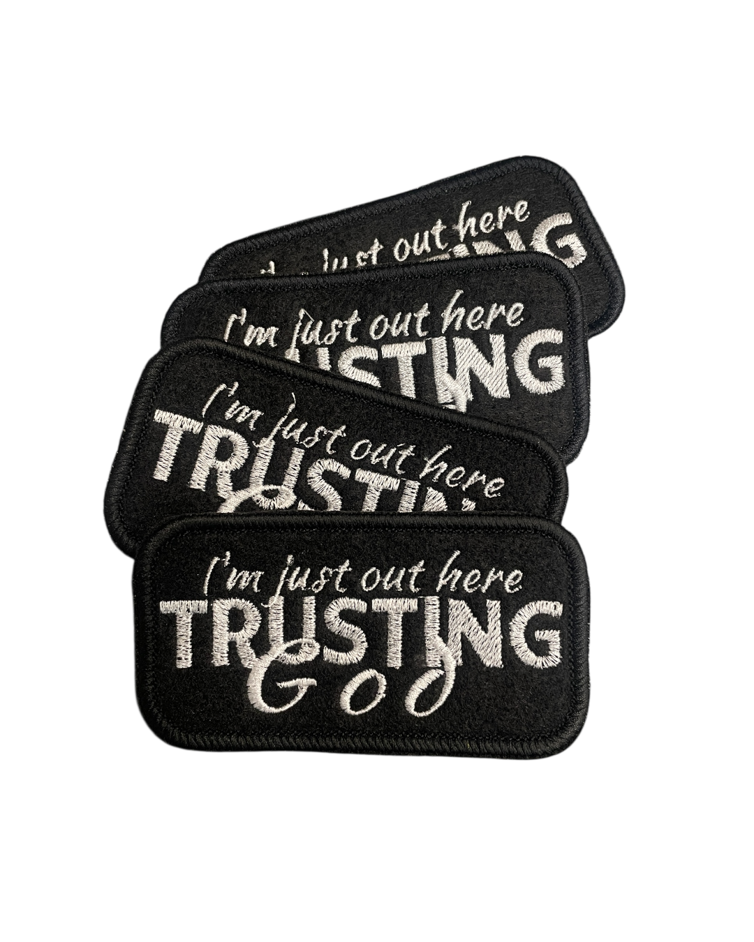 I’m just out here trusting God iron on patches embroidery decal - Image 2