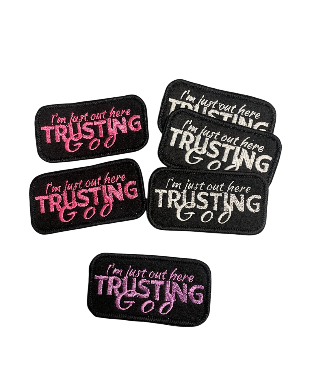 I’m just out here trusting God iron on patches embroidery decal